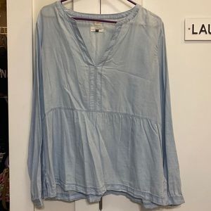 LOFT Softened Chambray Top